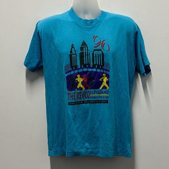 Vintage 1996 The Revco Cleveland Marathon T-Shirt Size L - Picture 1 of 6